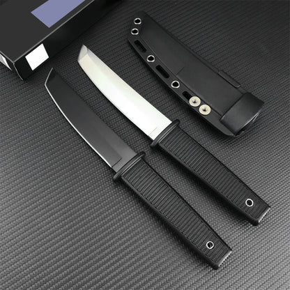 CS KOBUN Tactical Fixed Blade Knife – 8Cr13Mov Tanto Blade for Outdoor, Survival, Hunting & Self-Defense