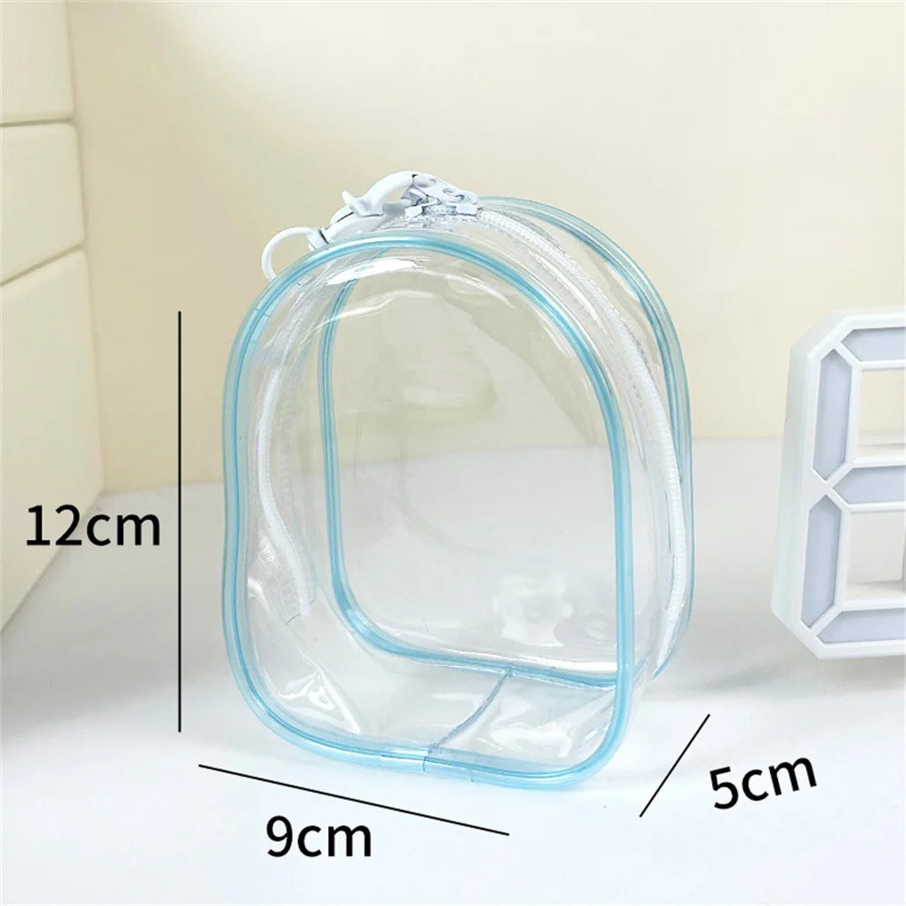 12cm Transparent PVC Doll Storage Bag – Multicolor Cartoon Keychain Display Case, Dustproof Organizer & Gift Pouch