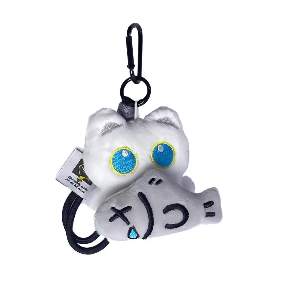 Cute Black Cat Plush Keychain - Kawaii Cartoon Bag Pendant Car Keyring Stuffed Doll Gift
