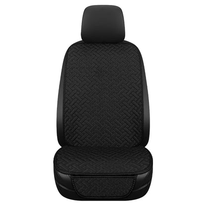Universal Linen Car Seat Cushion - All-Season Driver Seat Cover with Waist Support