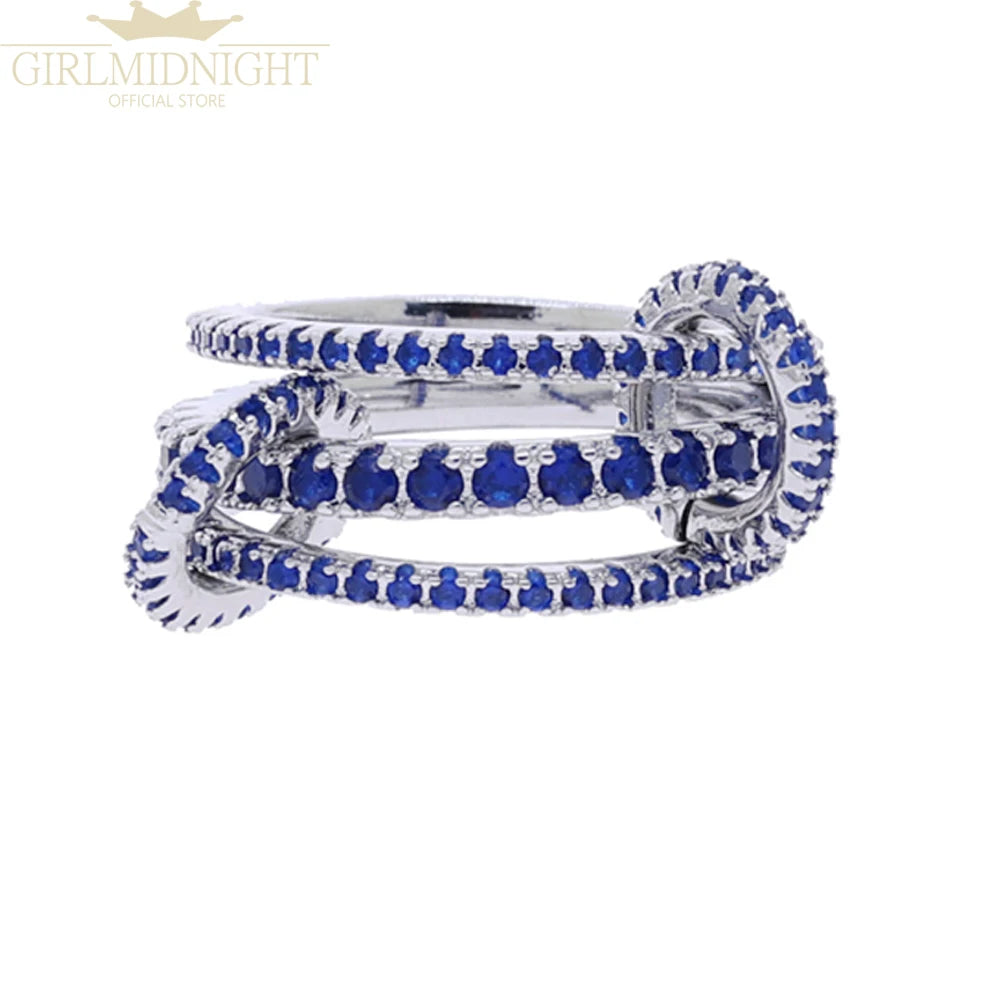 2026 Spinelli Stacking Rings - Iced Out 5A CZ Micro Pave Multi-Piece Engagement Finger Jewelry Set for Women