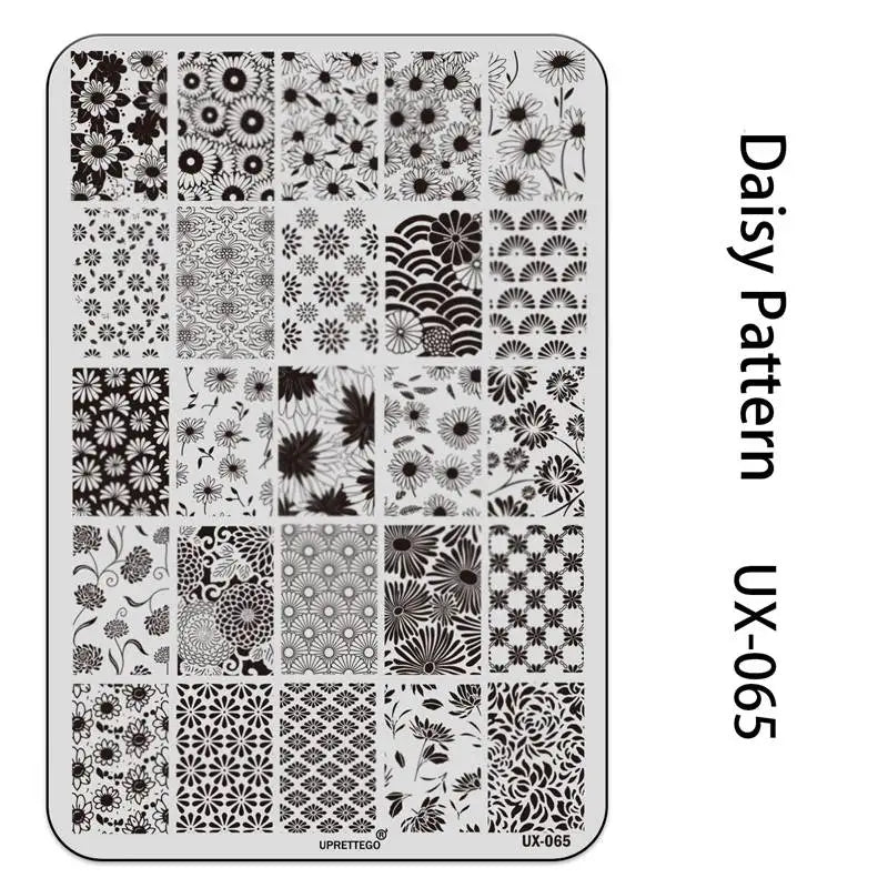 UX Serial 2 Stainless Steel Stamping Plate Template – Vintage Abstract Fabric Texture Pattern for Nail Art, Floral Lace, Xmas & Halloween Designs (UX52)