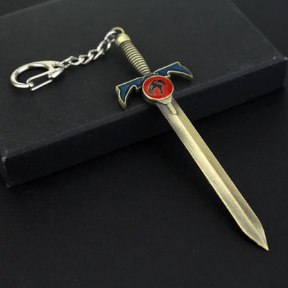 ThunderCats Sword Keychain - Metal Lion Mark Logo Pendant for Men, Movie Fan Gift & Key Holder