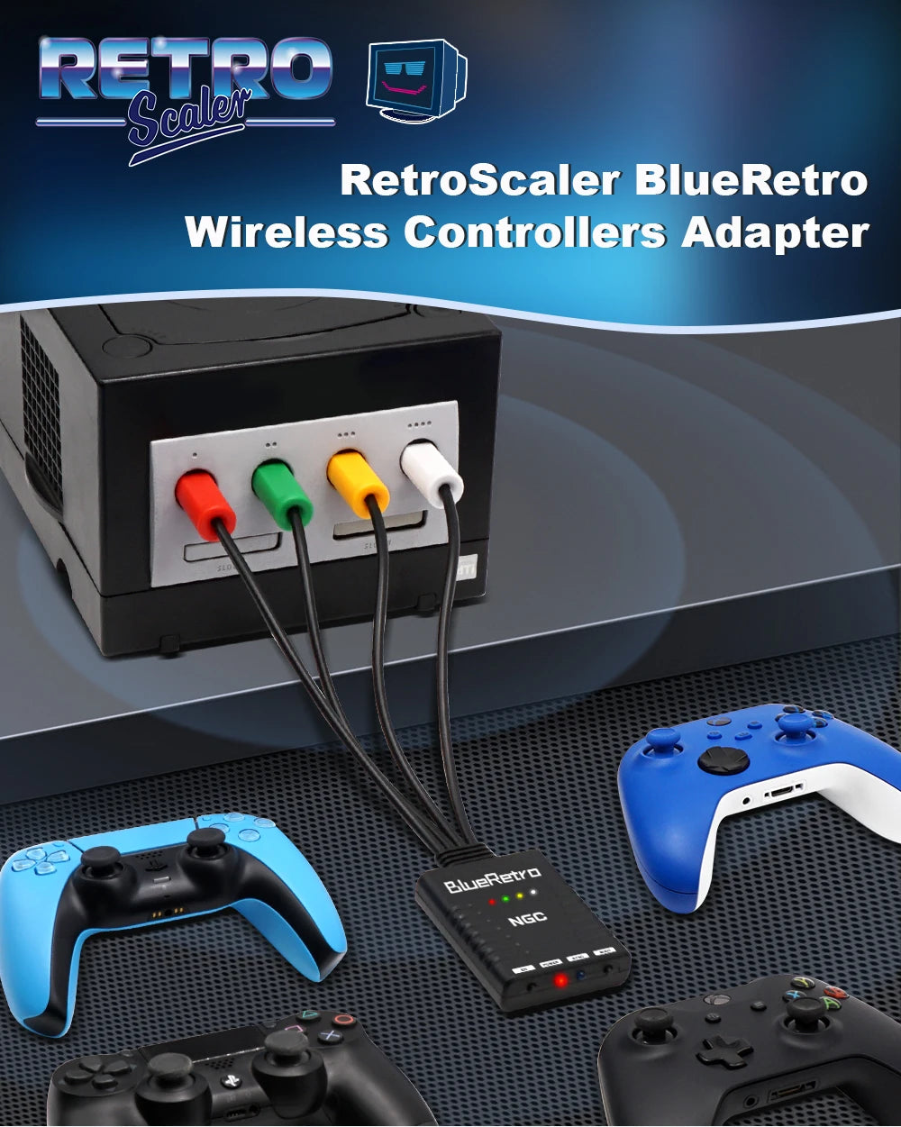 BlueRetro Wireless Adapter for GameCube – Connect PS3/PS4/PS5, Switch Pro, Wii & 8BitDo Controllers
