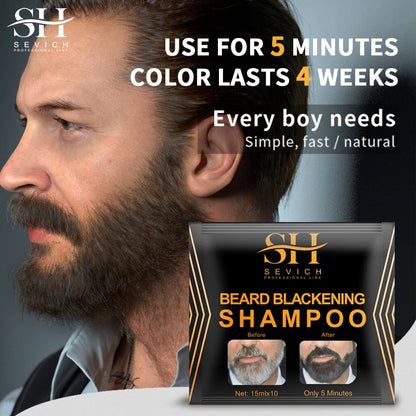 Black Beard Dye Cream - 3-Minute Fast Gray Coverage and Natural Beard Coloring