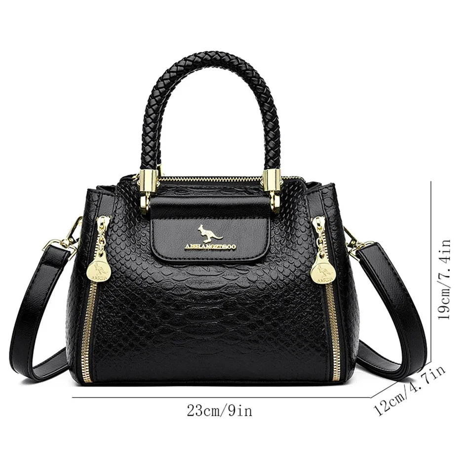 Women’s Designer Soft Leather Crossbody Bag – High-Quality Fashion Shoulder Messenger Purse for Ladies