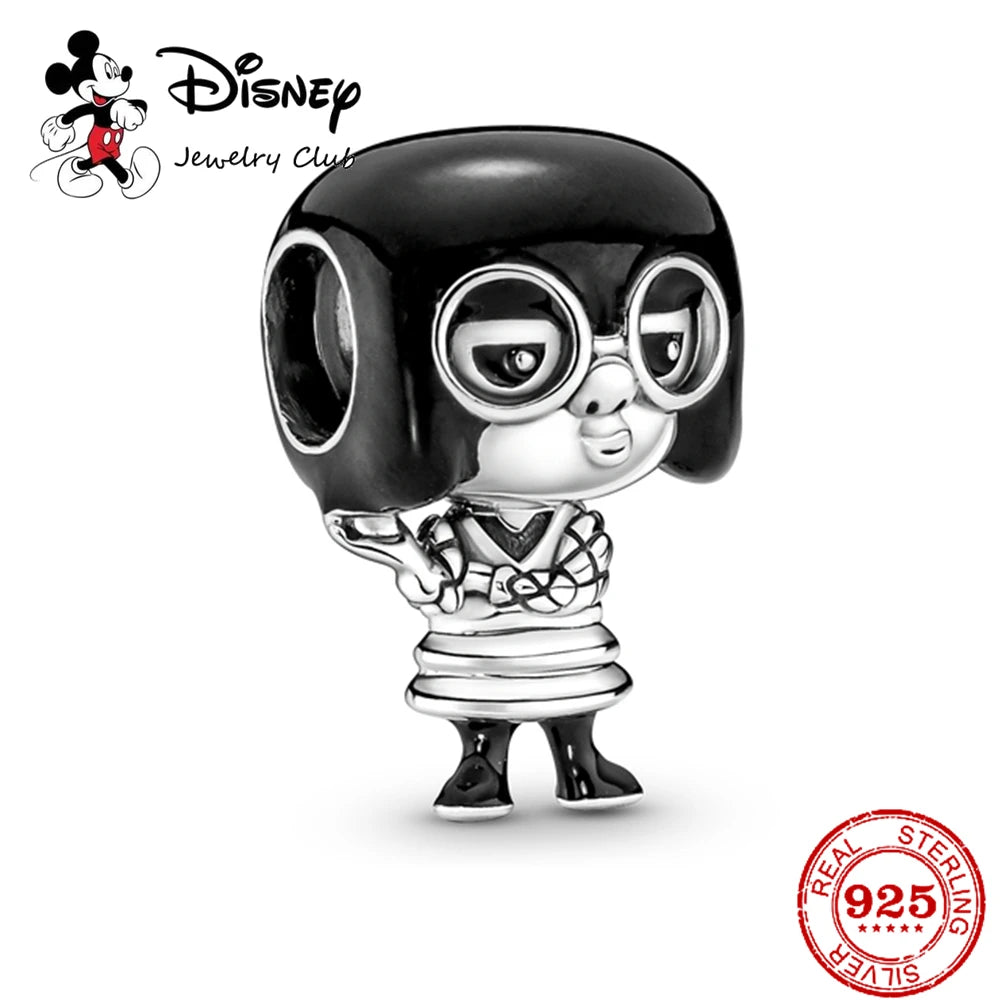 New 925 Sterling Silver Mickey Minnie Vinnie Charm – Beaded Fit for Original Pendant Bracelet, DIY Ladies Jewelry