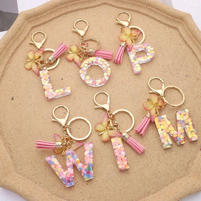 A-Z Letter Metal Keychain - Personalized Initial Car Key Ring & Name Gift