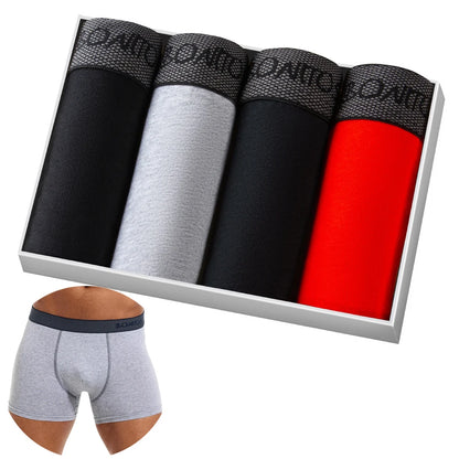 4pcs Men Cotton Boxer Shorts - Soft Comfortable Male Underwear Briefs Couple Boxers Set