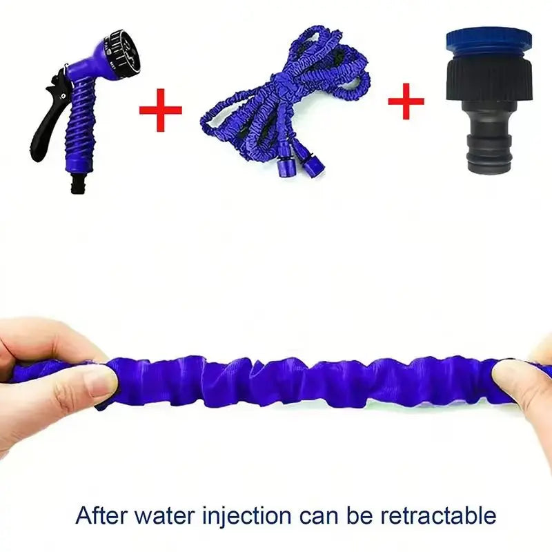 25FT–200FT Expandable Garden Hose – Lightweight Durable Watering Tool with 7-Function Spray Gun