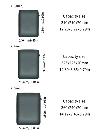 Slim Laptop Sleeve - Lightweight 13/14/15/16 Inch Protective Case with Elastic Cord for MacBook Air and MacBook Pro