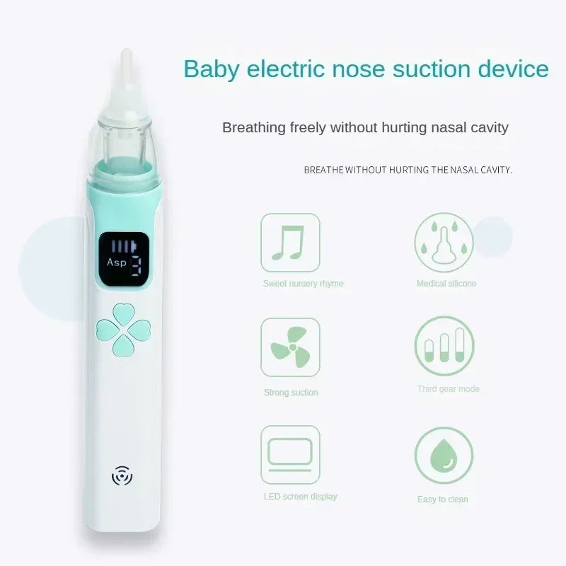 3-in-1 Rechargeable Nasal Aspirator - Portable Electric Nose Cleaner for Babies and Children