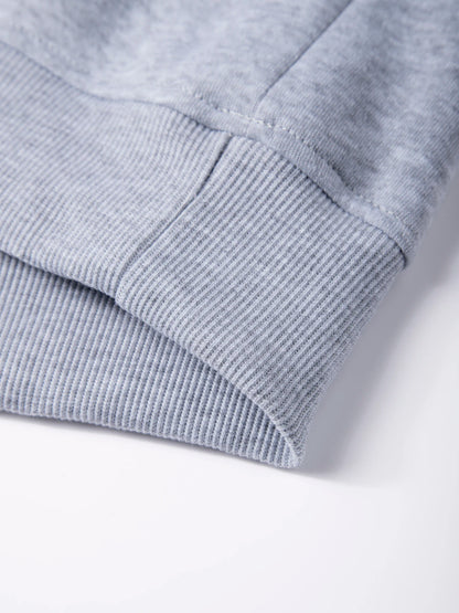 Men’s Crew Neck Sweatshirt — Solid Color Casual Long Sleeve Pullover for Spring Outdoor Sportswear