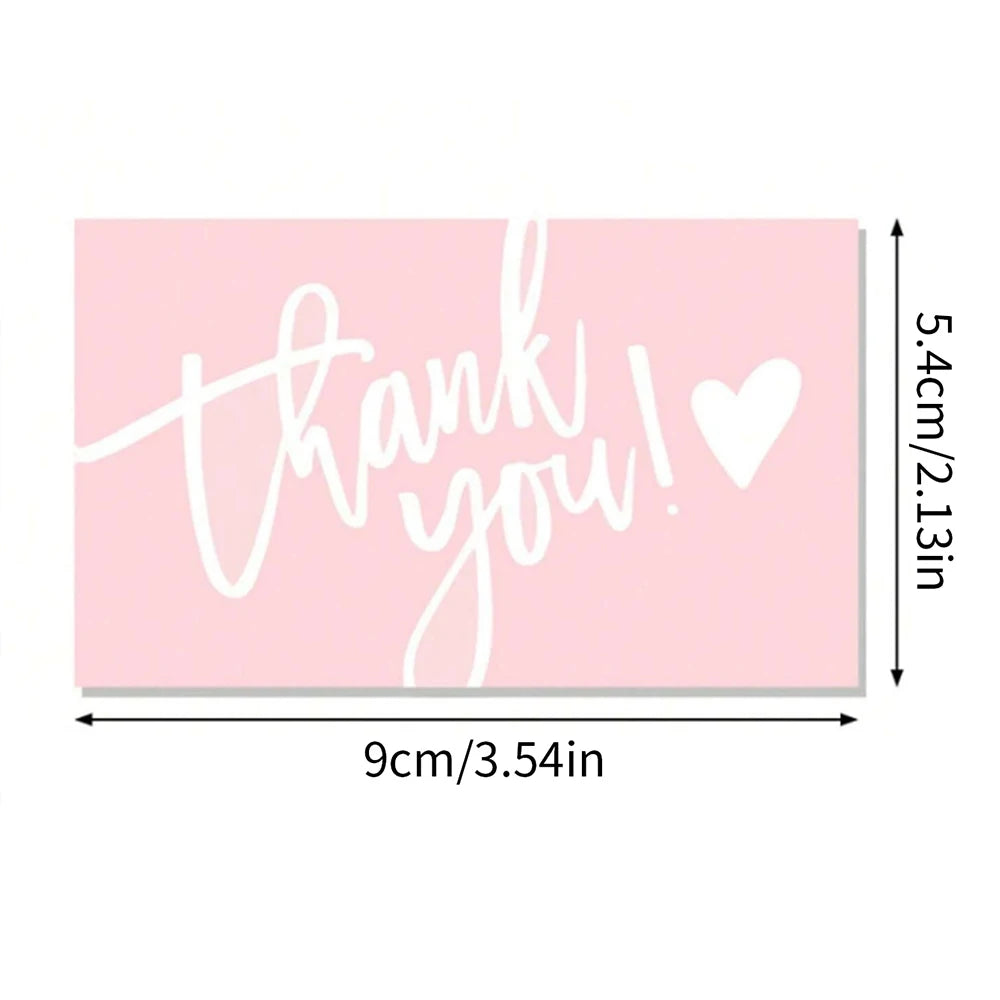 50pcs Thank You Business Cards – Customer Appreciation Gift Tags for Cake Decoration, Retail Packaging & Small Business Branding Cards