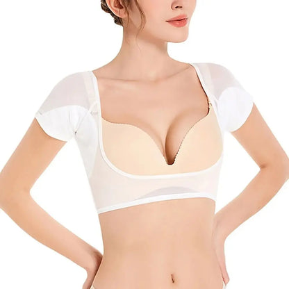 Breathable Sweat-Wicking Vest for Women – Slimming Mesh Cotton Underarm Pad, Sweat-Proof & Washable