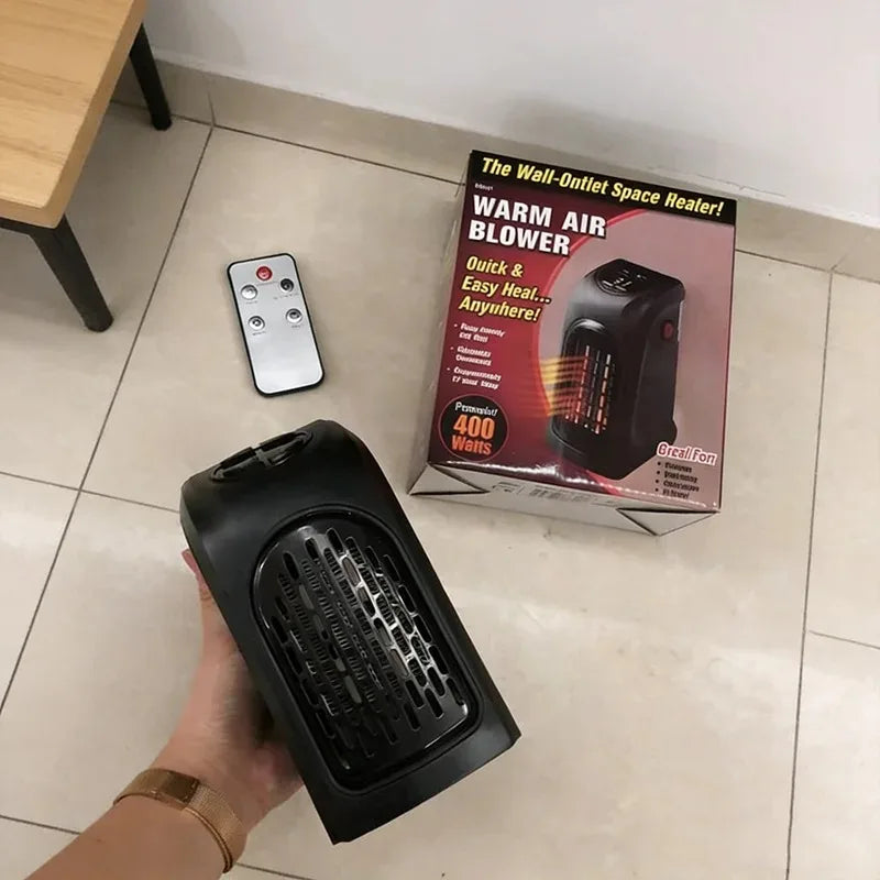Portable Plug-In Electric Space Heater - Mini Wall Outlet Radiator Fan for Compact Home Heating