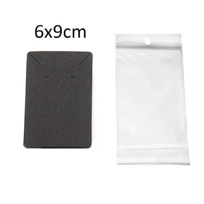 50 Sets Earring & Necklace Display Cards with Self-Seal Kraft Paper Bags – DIY Jewelry Packaging