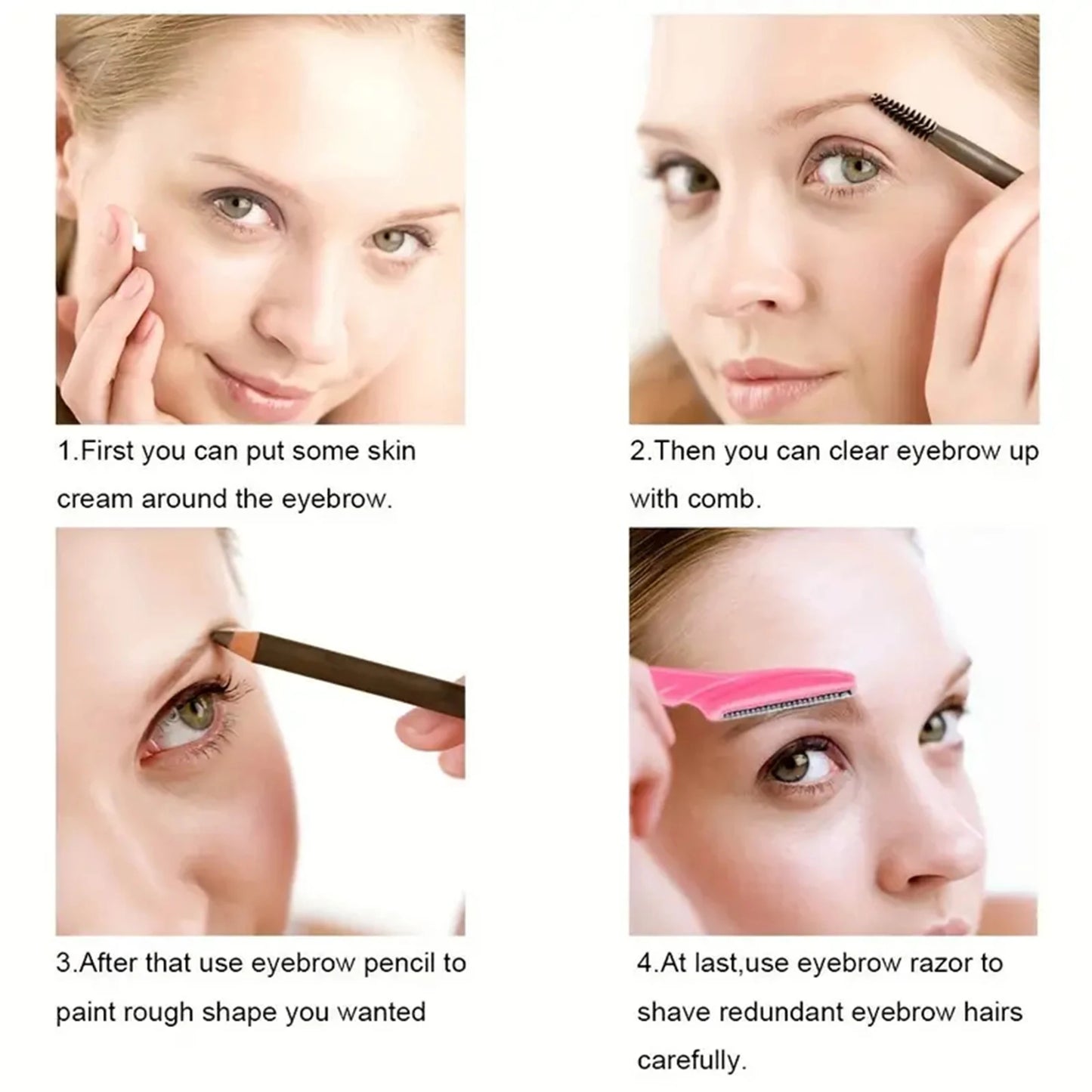 5/10/30/40pcs Eyebrow & Face Razor Set for Women and Men – Safe Hair Trimmer with Protective Cover