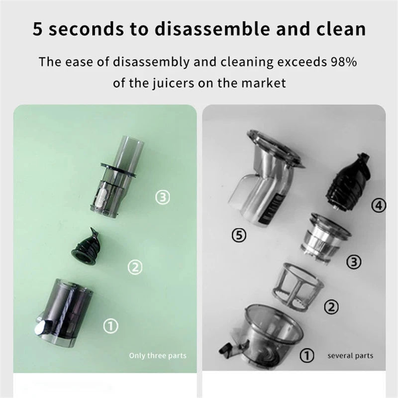Mokkom Mini Slow Juicer — Full-Automatic Household Juicer with Residue Separation, Multifunctional Fruit & Vegetable Juicer