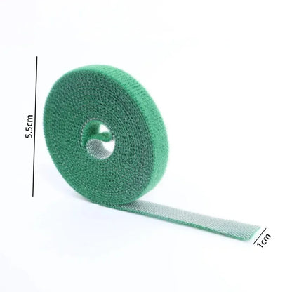 Reusable Self-Adhesive Plant Ties | Adjustable Green Nylon Garden Tape Strips for Plant Support