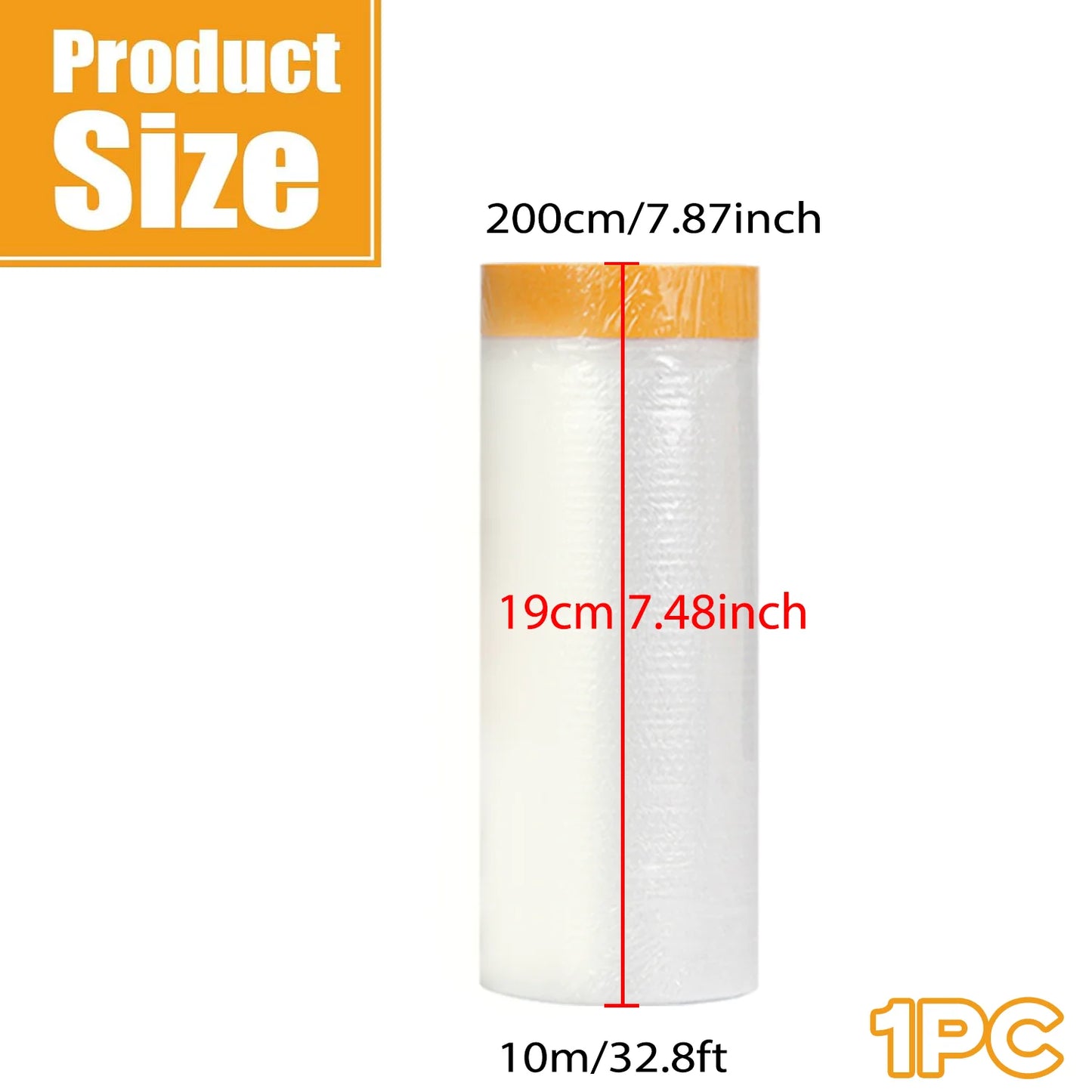 Pre-Taped Protective Masking Film – Plastic Sheeting for Car, Furniture & Floor Painting Protection