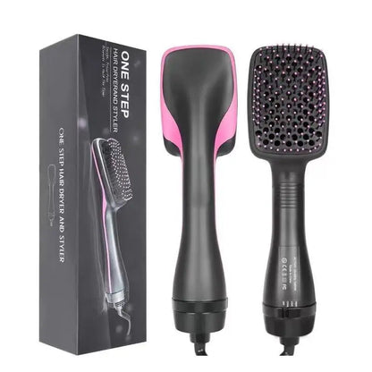 All-in-1 Hot Air Brush Styler – Electric Ion Hair Dryer, Volumizer, Straightener & Curler Comb Roller
