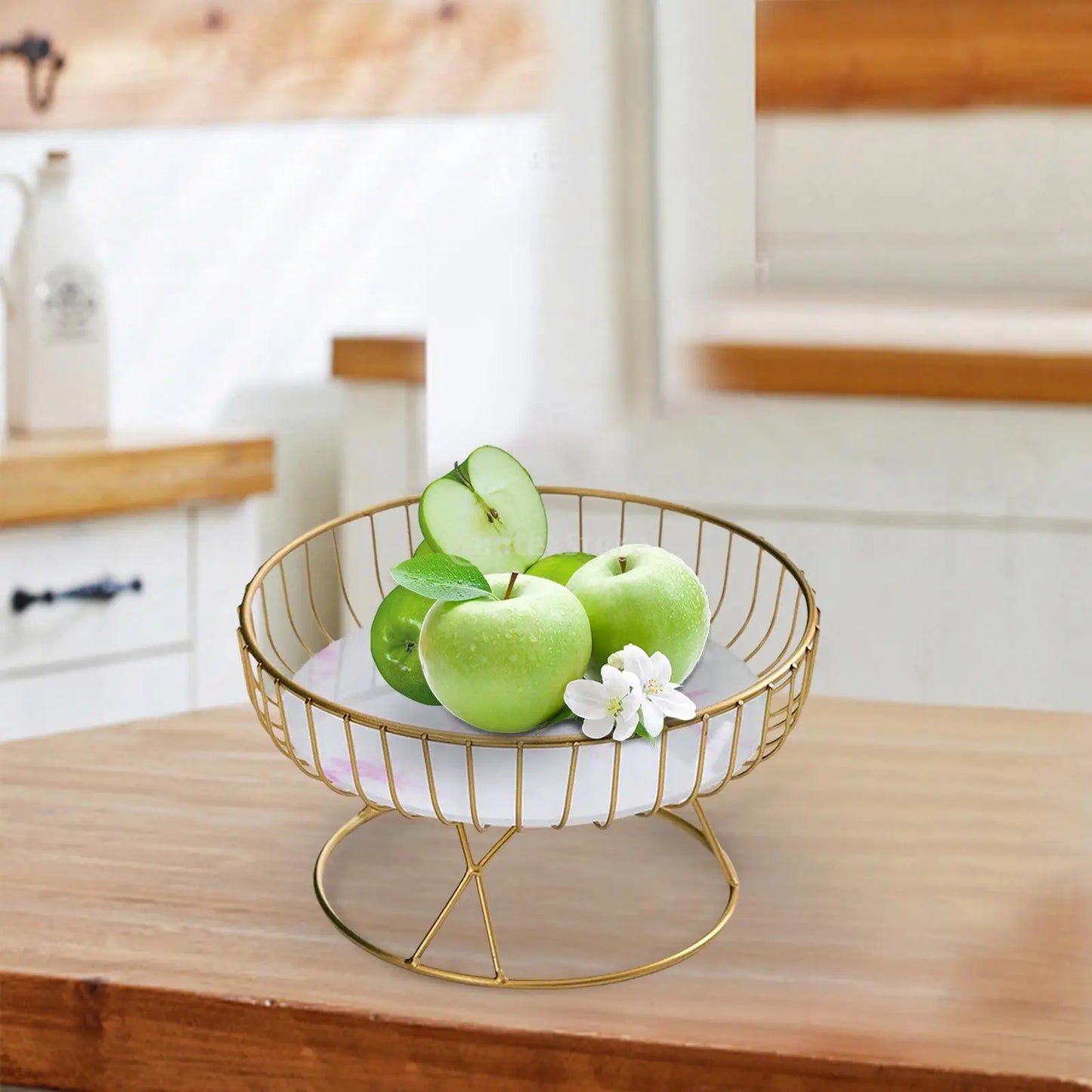 Metal Iron Wire Fruit Basket - Sturdy Fruit Tray and Cake Holder for Home, Living Room - Ideal for Vegetables, Breads, Cabinet Display Stand