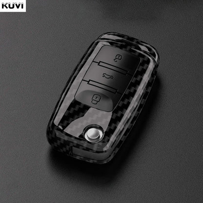 Carbon Fiber ABS Car Key Cover Case for VW Volkswagen – Fits Polo, Tiguan, Passat, Golf 7, Jetta, Skoda, Kodiaq, Superb, Octavia, Seat