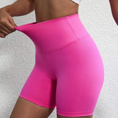 Women’s Solid Color Yoga Shorts – Compression Sport Leggings, Sweat-Wicking Training & Cycling Shorts with Pocket