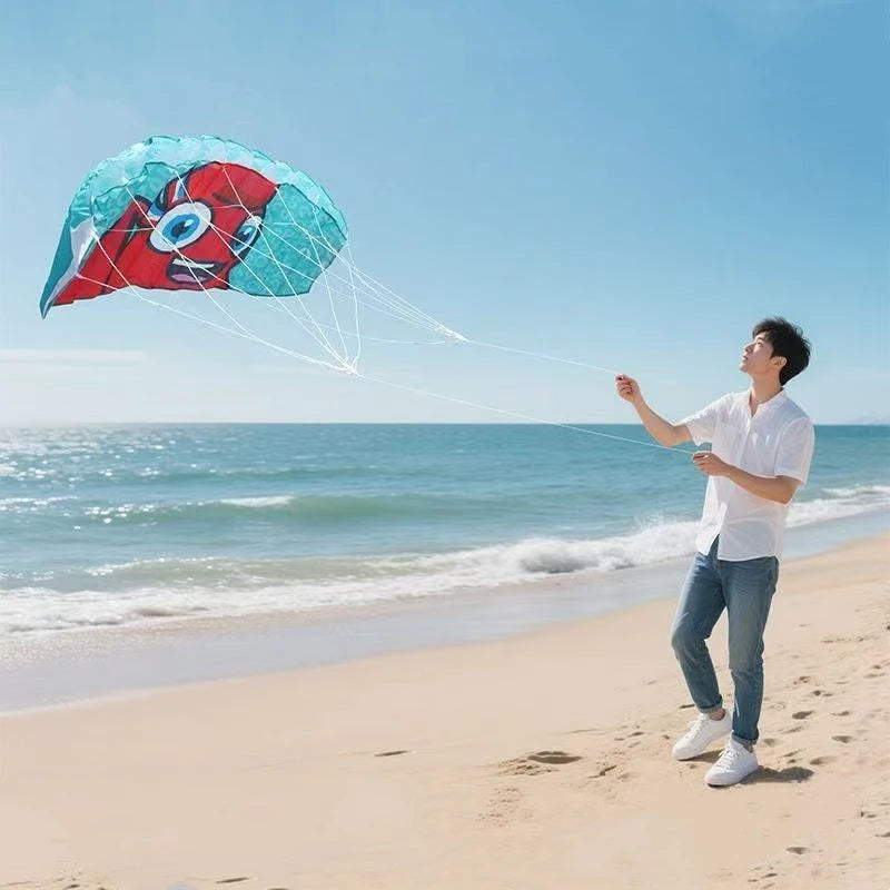 Beginner Kitesurf Dual Line Power Kite - Parafoil Beach Stunt Kite for Surfing and Outdoor Sports