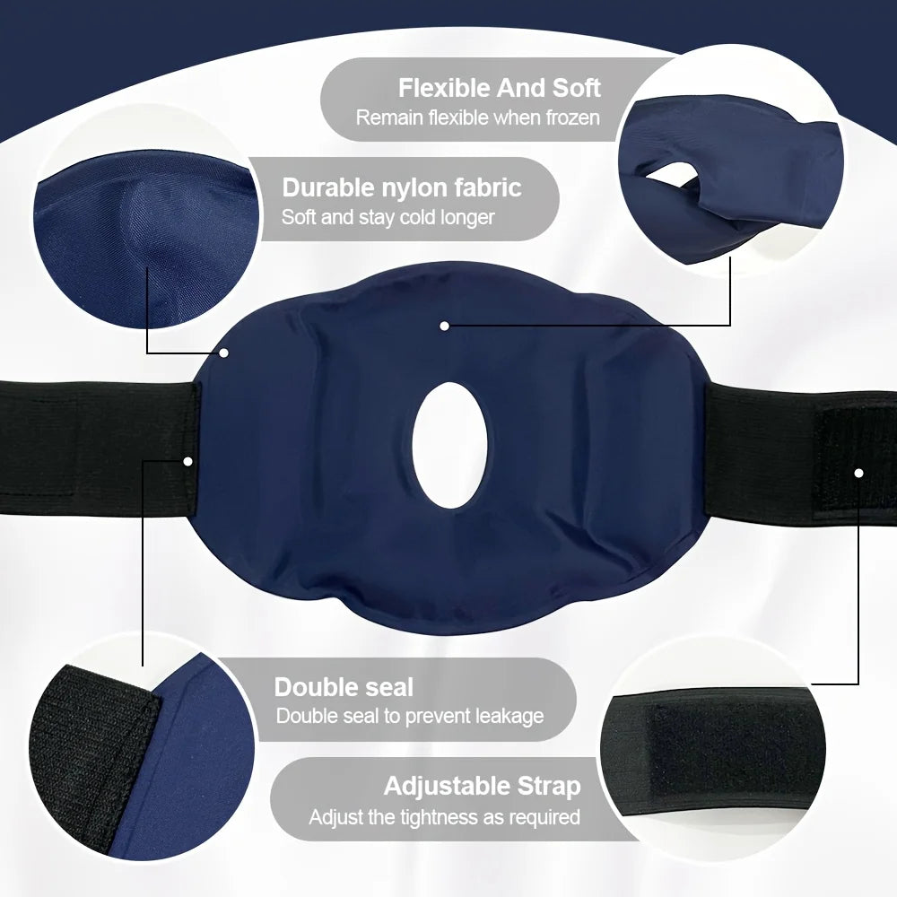 Reusable Knee Ice Pack Wrap - Adjustable Cold Therapy Gel Pad for Sports Recovery & Knee Comfort