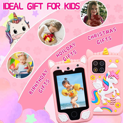 Kids Musical Smart Phone Toy – Cartoon Unicorn Touchscreen Mobile for Girls & Boys, Educational Birthday & Christmas Gift