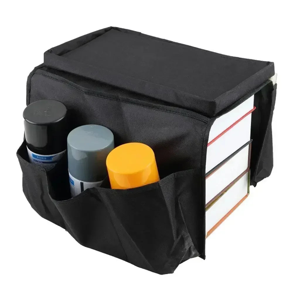 Couch Armrest Storage Organizer — 6-Pocket Remote Control Holder Bag for TV Sofa