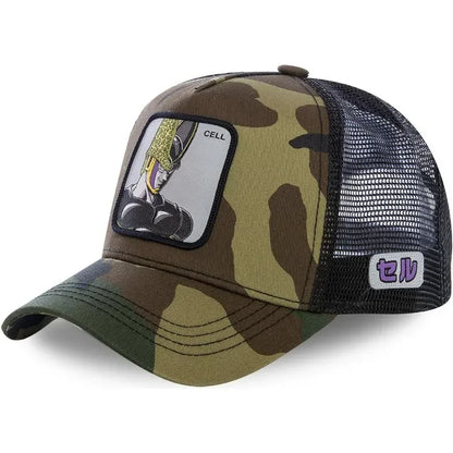 Dragon Ball Son Goku Trucker Cap - Embroidered Adjustable Mesh Sun Visor Hat for Men Summer Travel