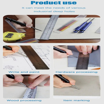 Carpenter Pencil Set for Woodworking - 5 Colors Mechanical Pencils with Refill for Carpentry Marking & Construction Jobs