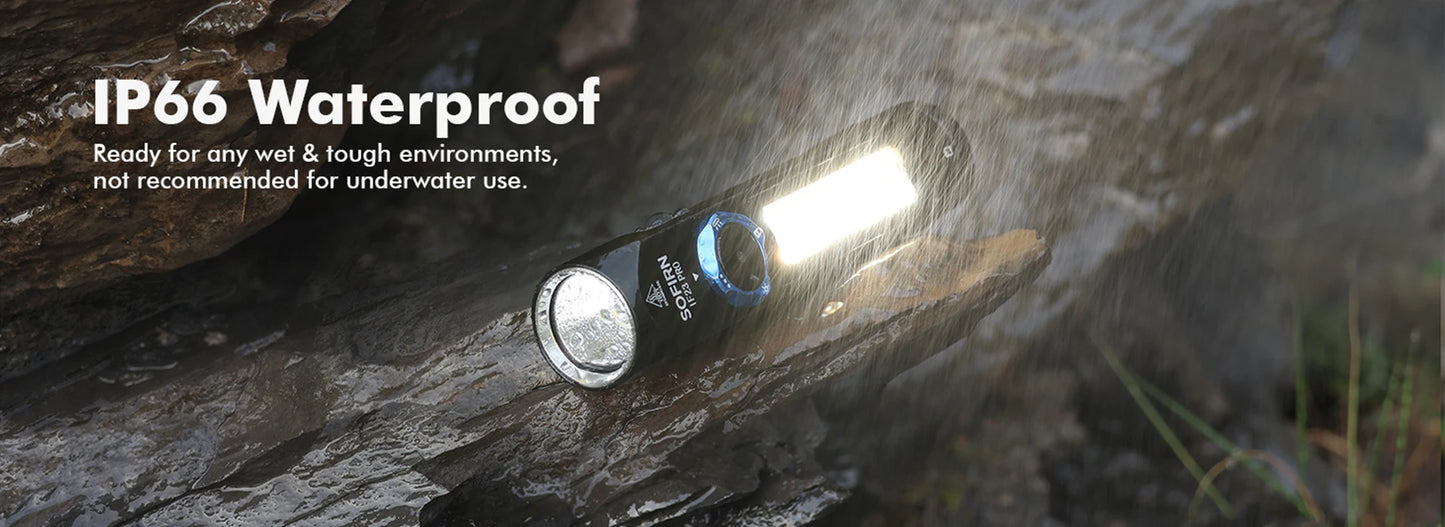 Sofirn IF23 PRO RGB Flashlight – 5000 Lumen XHP70B LED, 21700 USB-C Rechargeable Torch with Magnetic Base