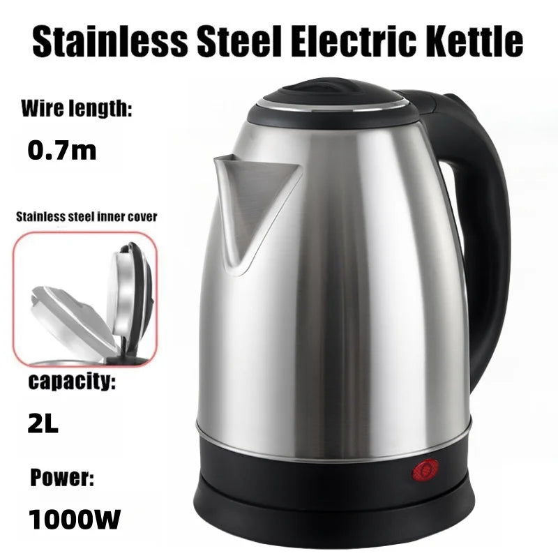 2L Stainless Steel Electric Kettle | 1500W Smart Whistle Kettle for Tea & Coffee