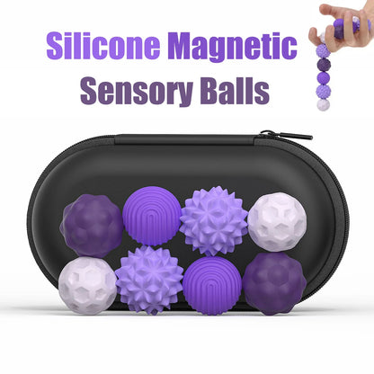 Silicone Magnetic Sensory Fidget Balls – Anxiety Relief Worry Stress Toys for Autism, Kids & Adults Calming Sensory Toy