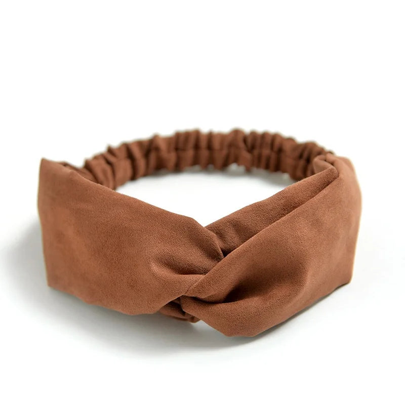 Women Cross Top Knot Headband – Elastic Soft Solid Color Hair Bands, Twisted Knotted Headwrap, Hair Accessories for Girls