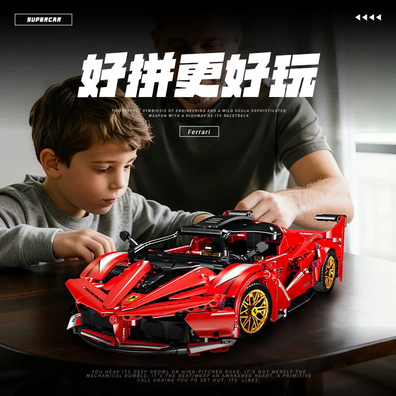 Sports Car Building Blocks Set, Compatible with Lego Bricks, DIY Car Assembly Toy for Kids Boys, Educational Construction Gift Set