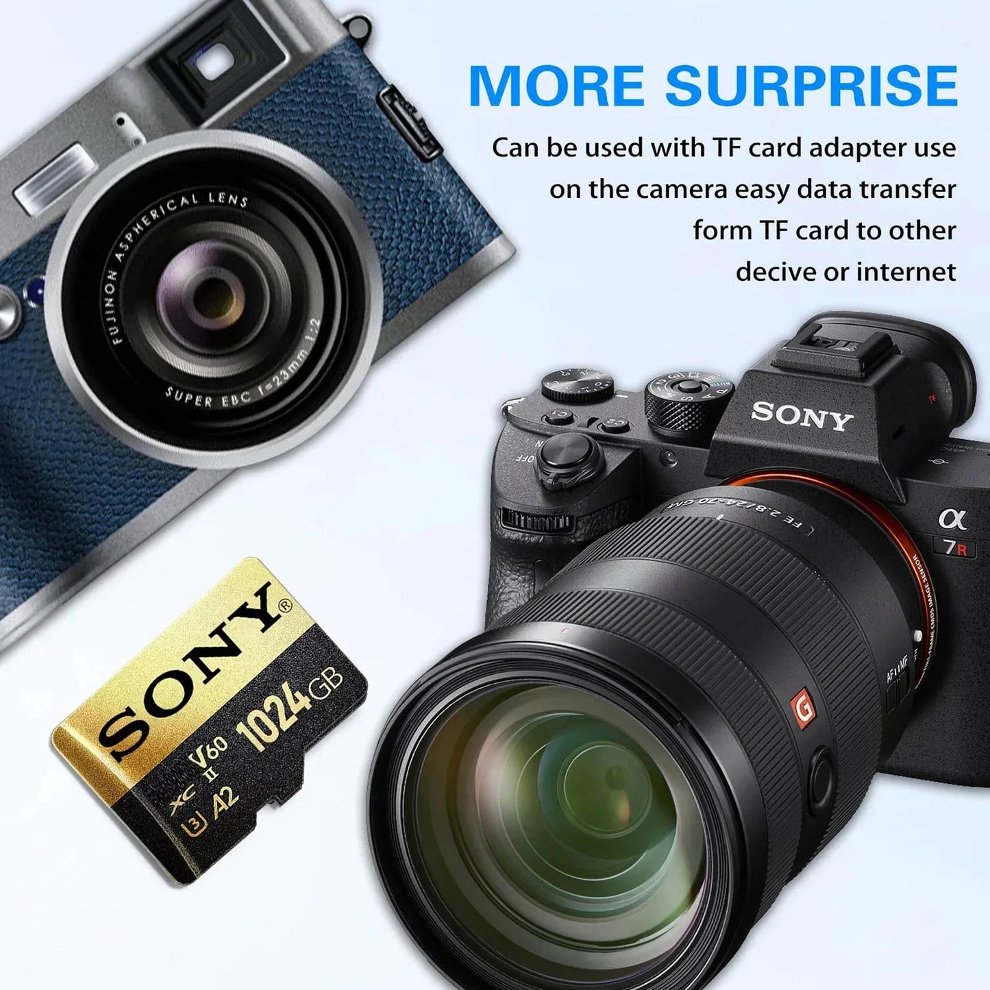 Sony Ultra Micro SD Card – 128GB/256GB/512GB/1TB A2 U3 V30 TF Memory Card for Phone & Computer