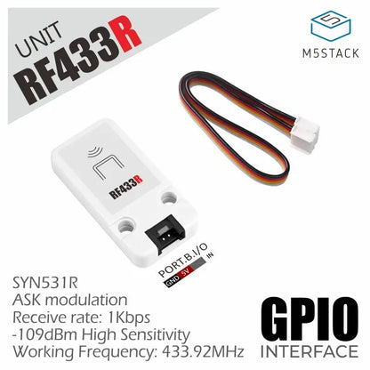 M5Stack RF433T/R 433.92MHz Wireless RF Transmitter & Receiver Module — IoT Remote Control & Automation