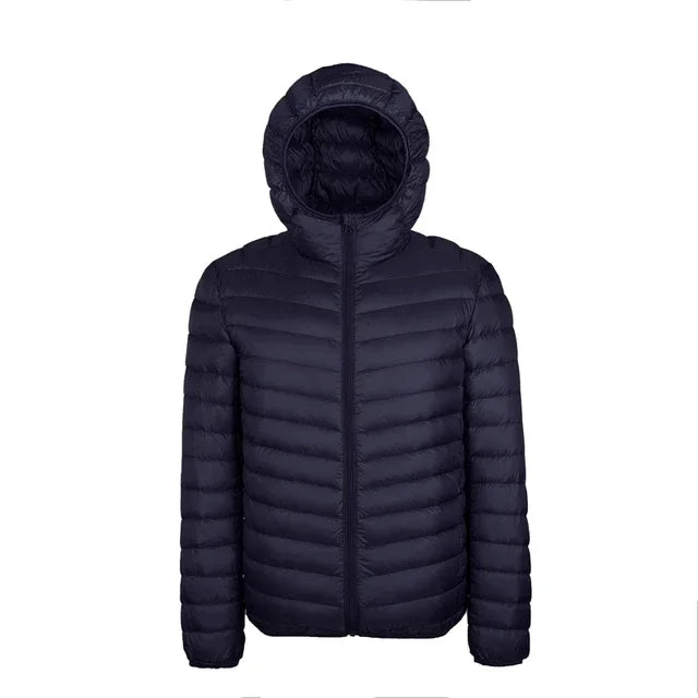2024 Men’s Ultra-Light Down Jacket – 90% White Duck Down Hooded Thermal Feather Coat
