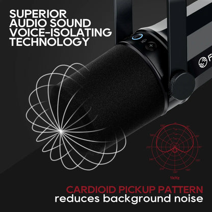 FDUCE SL40X/SL40 Dynamic Microphone — Metal Headset with Sound Insulation, Ideal for Podcasts, Live Broadcast & Gaming