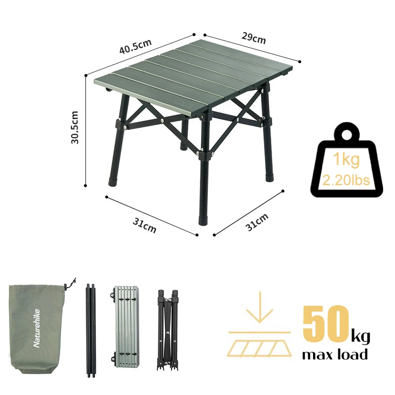 Naturehike Aluminum Folding Camping Table – Portable Outdoor Picnic & BBQ Table