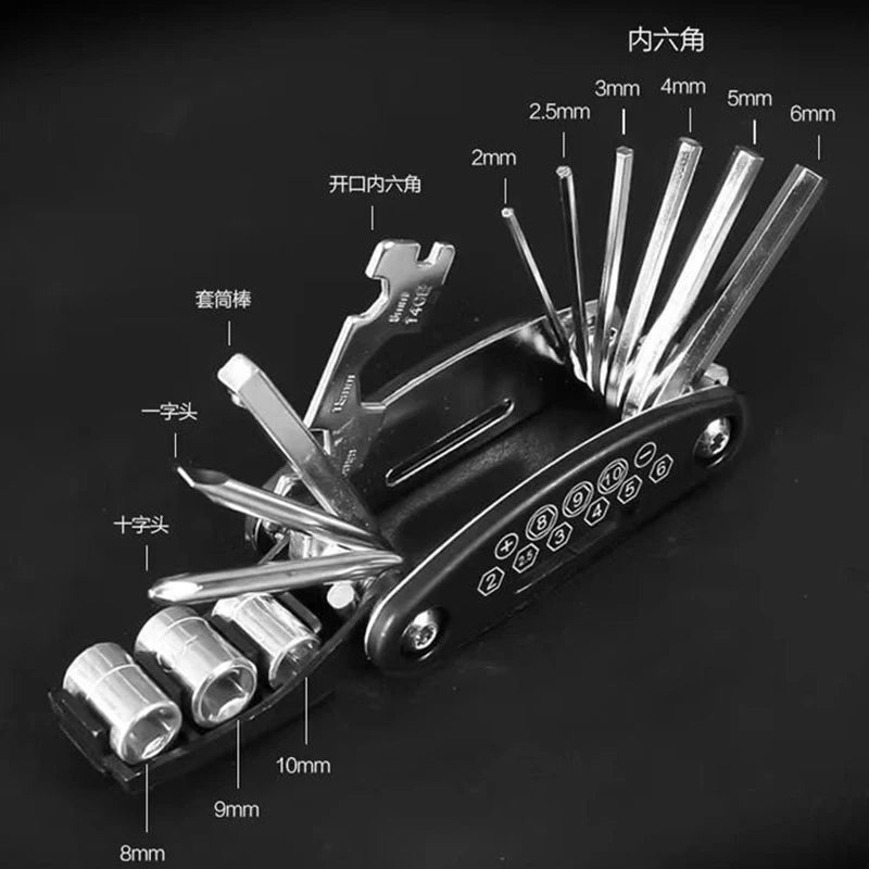 16-in-1 Socket Wrench Set - Non-Slip Rotating Head Stainless Steel Tool for Home & Auto Repairs