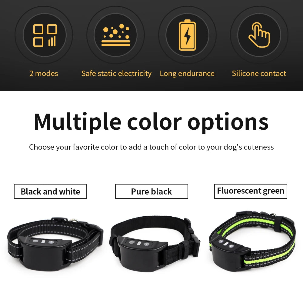 Dog Training Anti-Barking Collar - USB Rechargeable, Automatic Shock & Beep Trainer for Dogs