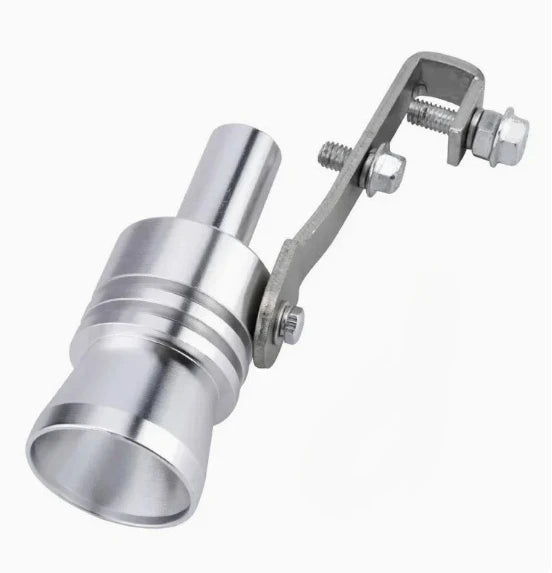 Universal Aluminum Turbo Whistle Exhaust Sound Booster – Muffler Pipe Sound Simulator with Mount Bracket for All Vehicles