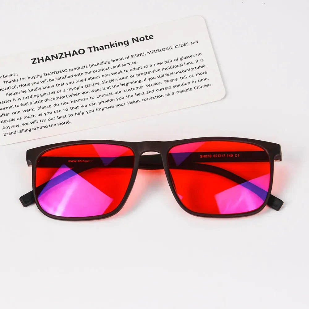 SHINU Blue Light Blocking Glasses – Red Lens Anti-Glare Eyewear for Men to Reduce Eye Strain