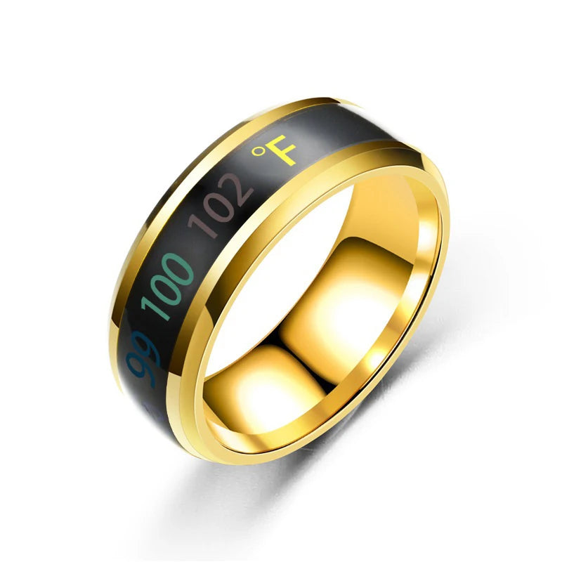Smart Stainless Steel Mood Ring – Temperature Sensitive Couple Ring, Waterproof Intelligent Color Changing Jewelry Accessories